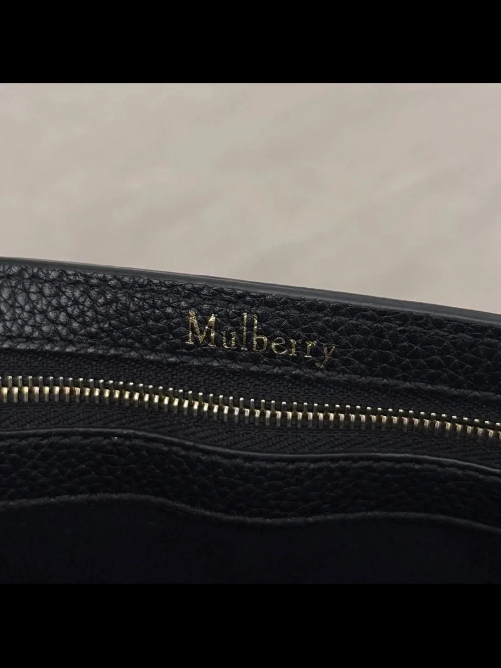 Mulberry Black Leather Top-Handle Satchel with Gold Hardware